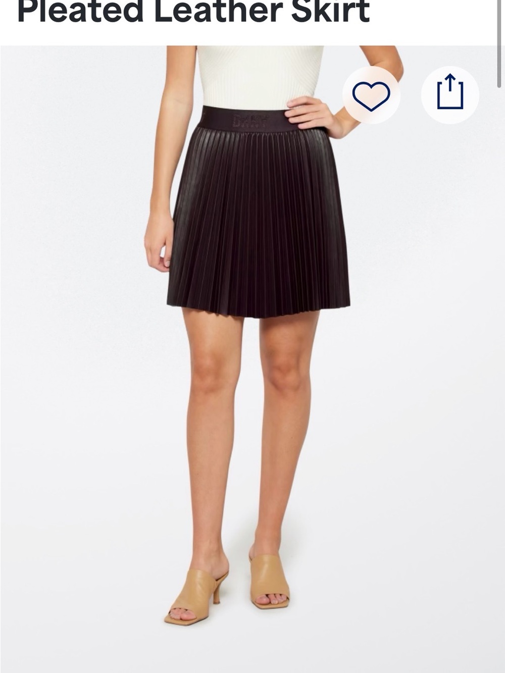 DKNY Cordovan Pleated Mini Skirt